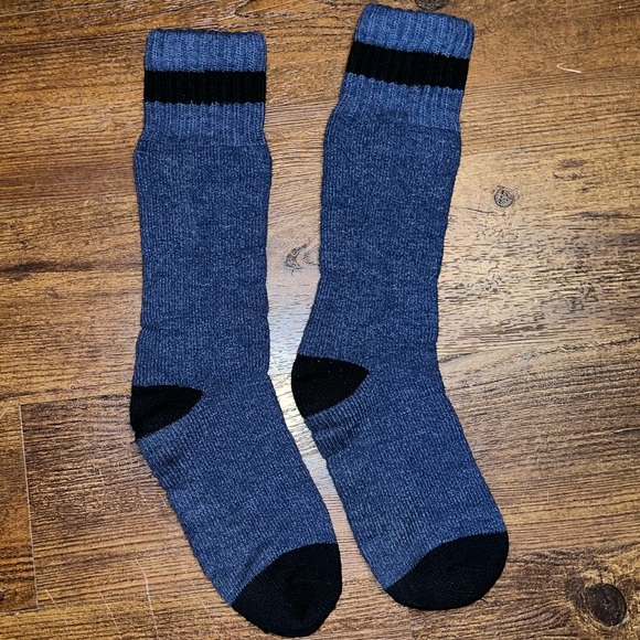 Men's Navy Blue and Black Thermal Insulated Cozy Tall Socks One Size - Picture 1 of 4